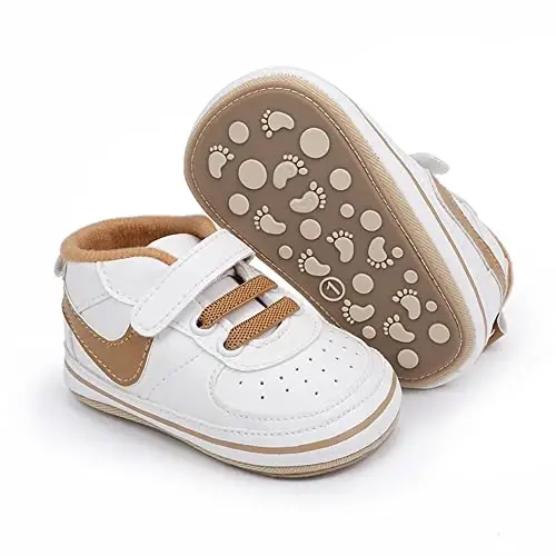 Clowora Unsex Baby Shoes Boys Girls Infant Sneakers Non-Slip Soft Rubber Sole Toddler Crib First Walker Lightweight Shoes 