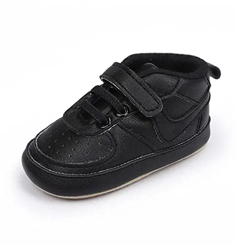 Clowora Unsex Baby Shoes Boys Girls Infant Sneakers Non-Slip Soft Rubber Sole Toddler Crib First Walker Lightweight Shoes - 6