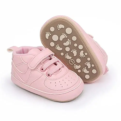 Clowora Unsex Baby Shoes Boys Girls Infant Sneakers Non-Slip Soft Rubber Sole Toddler Crib First Walker Lightweight Shoes - 1