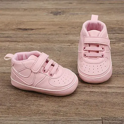 Clowora Unsex Baby Shoes Boys Girls Infant Sneakers Non-Slip Soft Rubber Sole Toddler Crib First Walker Lightweight Shoes - 3