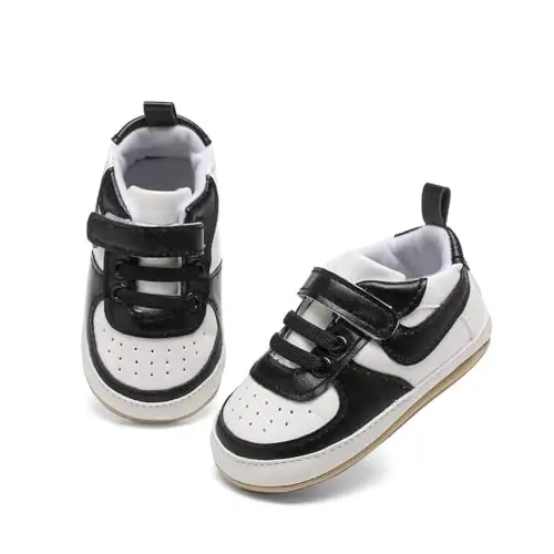 Clowora Unsex Baby Shoes Boys Girls Infant Sneakers Non-Slip Soft Rubber Sole Toddler Crib First Walker Lightweight Shoes - 3