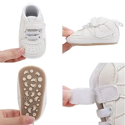 Clowora Unsex Baby Shoes Boys Girls Infant Sneakers Non-Slip Soft Rubber Sole Toddler Crib First Walker Lightweight Shoes - 5
