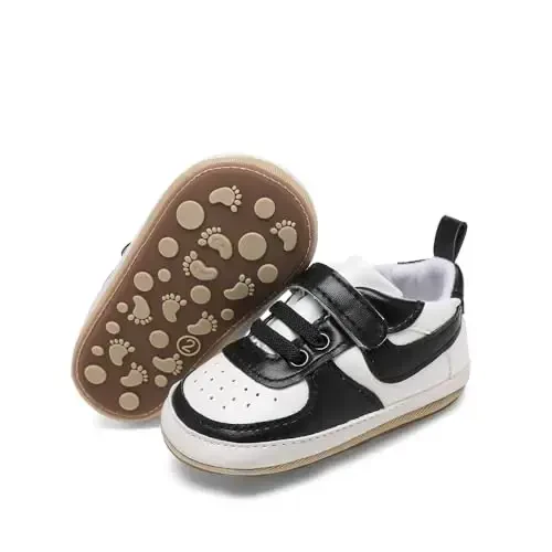 Clowora Unsex Baby Shoes Boys Girls Infant Sneakers Non-Slip Soft Rubber Sole Toddler Crib First Walker Lightweight Shoes - 1
