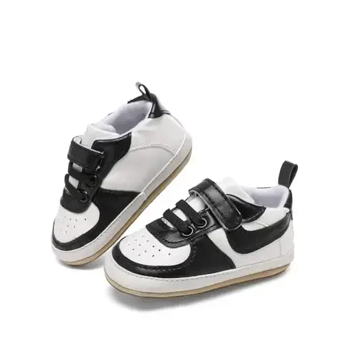 Clowora Unsex Baby Shoes Boys Girls Infant Sneakers Non-Slip Soft Rubber Sole Toddler Crib First Walker Lightweight Shoes - 2