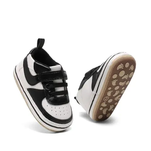 Clowora Unsex Baby Shoes Boys Girls Infant Sneakers Non-Slip Soft Rubber Sole Toddler Crib First Walker Lightweight Shoes - 2