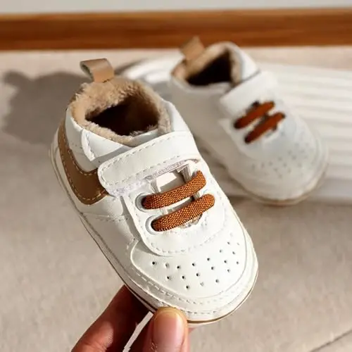 Clowora Unsex Baby Shoes Boys Girls Infant Sneakers Non-Slip Soft Rubber Sole Toddler Crib First Walker Lightweight Shoes - 3