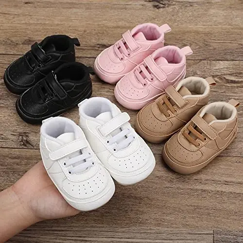 Clowora Unsex Baby Shoes Boys Girls Infant Sneakers Non-Slip Soft Rubber Sole Toddler Crib First Walker Lightweight Shoes - 5