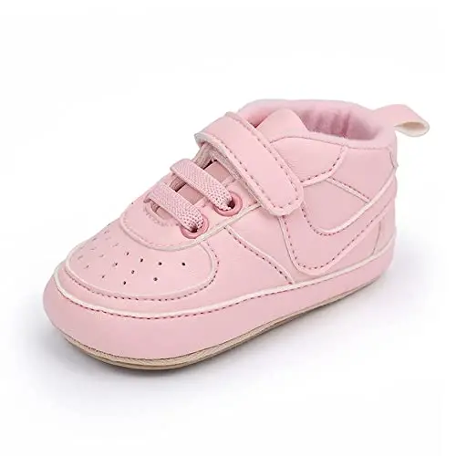 Clowora Unsex Baby Shoes Boys Girls Infant Sneakers Non-Slip Soft Rubber Sole Toddler Crib First Walker Lightweight Shoes - 6