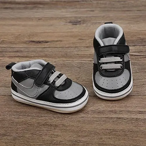 Clowora Unsex Baby Shoes Boys Girls Infant Sneakers Non-Slip Soft Rubber Sole Toddler Crib First Walker Lightweight Shoes - 4