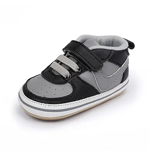 Clowora Unsex Baby Shoes Boys Girls Infant Sneakers Non-Slip Soft Rubber Sole Toddler Crib First Walker Lightweight Shoes - 6