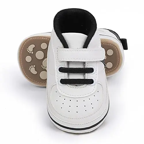 Clowora Unsex Baby Shoes Boys Girls Infant Sneakers Non-Slip Soft Rubber Sole Toddler Crib First Walker Lightweight Shoes - 6