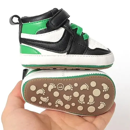 Clowora Unsex Baby Shoes Boys Girls Infant Sneakers Non-Slip Soft Rubber Sole Toddler Crib First Walker Lightweight Shoes - 4