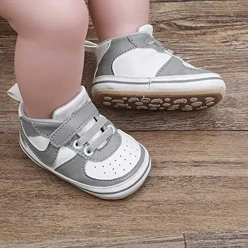 Clowora Unsex Baby Shoes Boys Girls Infant Sneakers Non-Slip Soft Rubber Sole Toddler Crib First Walker Lightweight Shoes - 3