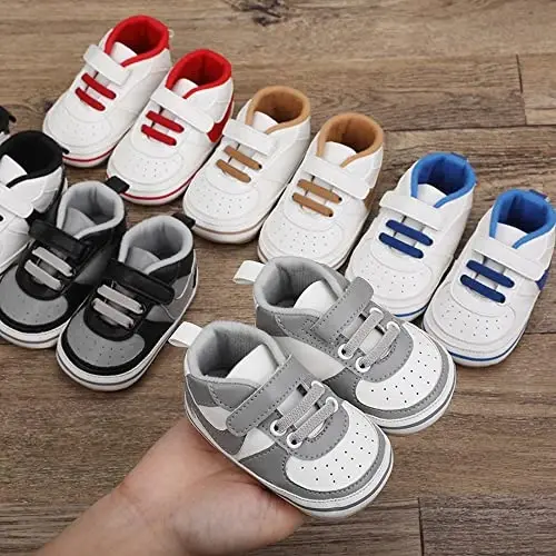 Clowora Unsex Baby Shoes Boys Girls Infant Sneakers Non-Slip Soft Rubber Sole Toddler Crib First Walker Lightweight Shoes - 5
