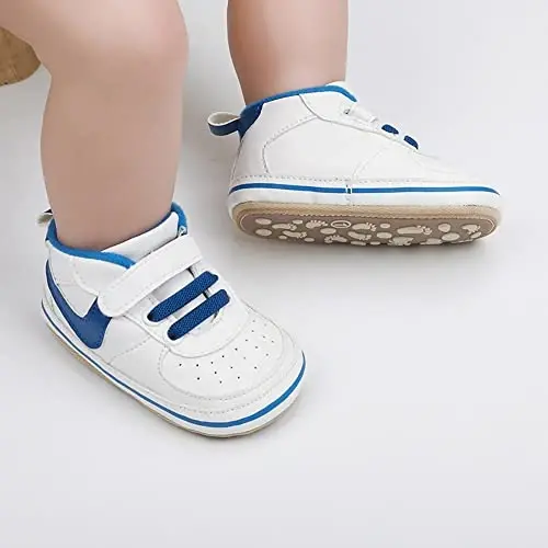 Clowora Unsex Baby Shoes Boys Girls Infant Sneakers Non-Slip Soft Rubber Sole Toddler Crib First Walker Lightweight Shoes - 2
