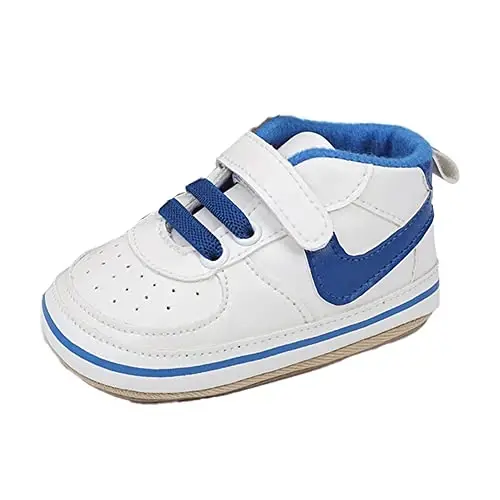 Clowora Unsex Baby Shoes Boys Girls Infant Sneakers Non-Slip Soft Rubber Sole Toddler Crib First Walker Lightweight Shoes - 6