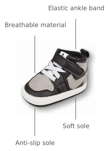 Clowora Unsex Baby Shoes Boys Girls Infant Sneakers Non-Slip Soft Rubber Sole Toddler Crib First Walker Lightweight Shoes - 3