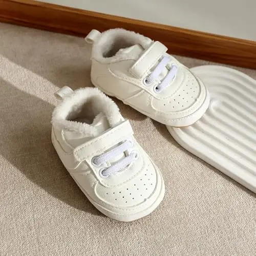 Clowora Unsex Baby Shoes Boys Girls Infant Sneakers Non-Slip Soft Rubber Sole Toddler Crib First Walker Lightweight Shoes - 2