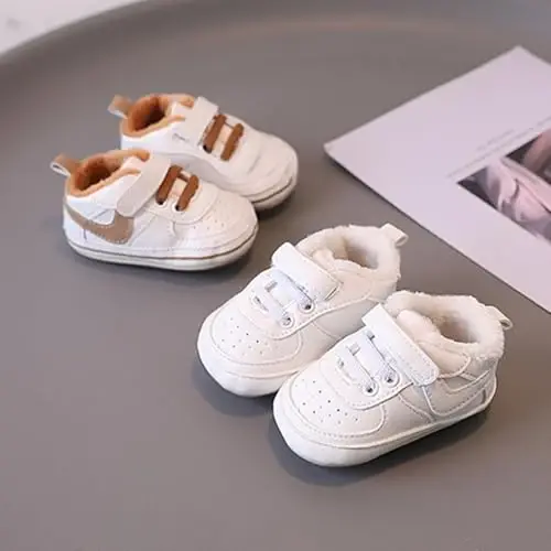 Clowora Unsex Baby Shoes Boys Girls Infant Sneakers Non-Slip Soft Rubber Sole Toddler Crib First Walker Lightweight Shoes - 6