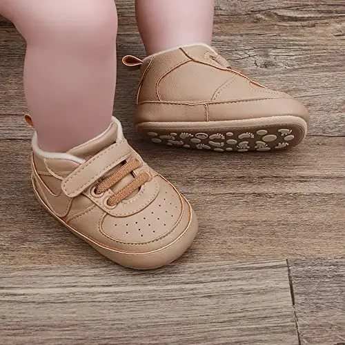 Clowora Unsex Baby Shoes Boys Girls Infant Sneakers Non-Slip Soft Rubber Sole Toddler Crib First Walker Lightweight Shoes - 4