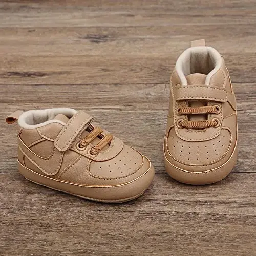 Clowora Unsex Baby Shoes Boys Girls Infant Sneakers Non-Slip Soft Rubber Sole Toddler Crib First Walker Lightweight Shoes - 5