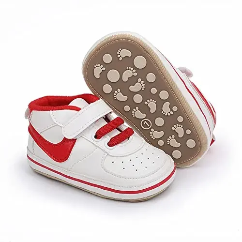Clowora Unsex Baby Shoes Boys Girls Infant Sneakers Non-Slip Soft Rubber Sole Toddler Crib First Walker Lightweight Shoes - 5