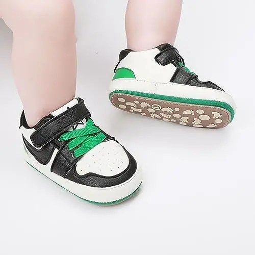 Clowora Unsex Baby Shoes Boys Girls Infant Sneakers Sirpanmaydigan Yumshoq Rezina Taglik Yürüyüşni Endi Boshlagan Bolalar Krovatga Birinchi Qadam Qo'yuvchilar Yengil Poyabzal - 4