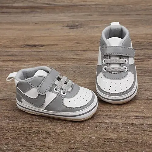 Clowora Unsex Baby Shoes Boys Girls Infant Sneakers Non-Slip Soft Rubber Sole Toddler Crib First Walker Lightweight Shoes - 4
