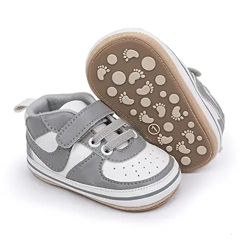 Clowora Unsex Baby Shoes Boys Girls Infant Sneakers Non-Slip Soft Rubber Sole Toddler Crib First Walker Lightweight Shoes 