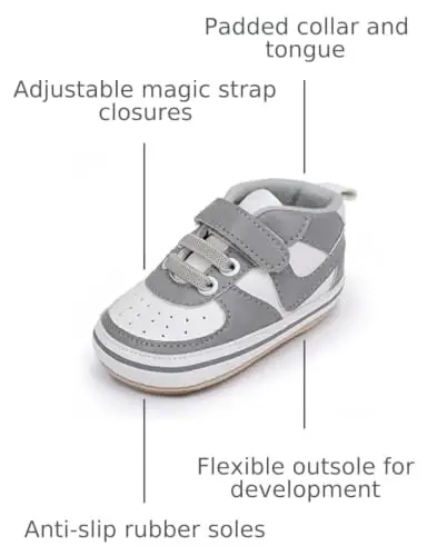 Clowora Unsex Baby Shoes Boys Girls Infant Sneakers Non-Slip Soft Rubber Sole Toddler Crib First Walker Lightweight Shoes 