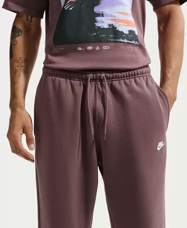Club Men's Brushed Fleece Open Hem Pants - Tattoo/White - 2