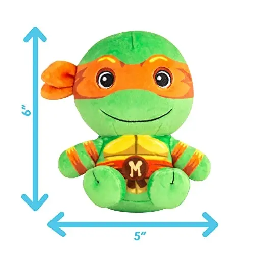 Club Mocchi-Mocchi- Teenage Mutant Ninja Turtles Plush - TMNT Michelangelo Plushie - Ninja Turtle Stuffed Animal Toys and Room Decor - Plush Collectible TMNT Figures - 6 inch - 4