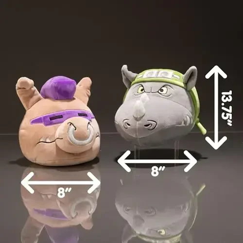 Club Mocchi Mocchi- Teenage Mutant Ninja Turtles Plushies - Bebop and Rocksteady Plush Combo Pack - Soft and Squishy Collectible TMNT Plush Gift Set - 8 Inch - 2