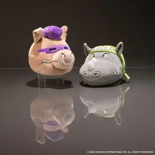 Club Mocchi Mocchi- Teenage Mutant Ninja Turtles Plushies - Bebop and Rocksteady Plush Combo Pack - Soft and Squishy Collectible TMNT Plush Gift Set - 8 Inch - 6