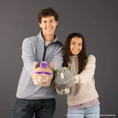 Club Mocchi Mocchi- Teenage Mutant Ninja Turtles Plushies - Bebop and Rocksteady Plush Combo Pack - Soft and Squishy Collectible TMNT Plush Gift Set - 8 Inch - 7