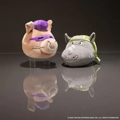 Club Mocchi Mocchi- Teenage Mutant Ninja Turtles Plushies - Bebop and Rocksteady Plush Combo Pack - Soft and Squishy Collectible TMNT Plush Gift Set - 8 Inch - 6