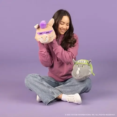 Club Mocchi Mocchi - Teenage Mutant Ninja Turtles Plushies - Bebop va Rocksteady Plush Combo Pack - Yumshoq va siquvchan TMNT Plush sovg'a to'plami - 8 dyuym - 4