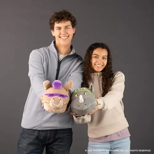 Club Mocchi Mocchi - Teenage Mutant Ninja Turtles Plushies - Bebop va Rocksteady Plush Combo Pack - Yumshoq va siquvchan TMNT Plush sovg'a to'plami - 8 dyuym - 7