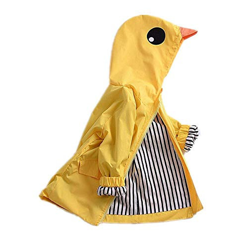 CM C&M WODRO Toddler Baby Boy Girl Duck Rain Jacket Cute Cartoon Animal Raincoat Hoodie Kids Coat Fall Winter School Outfit - 1