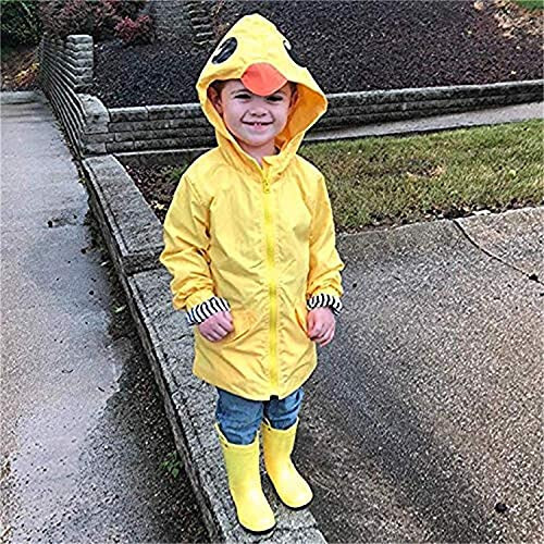 CM C&M WODRO Toddler Baby Boy Girl Duck Rain Jacket Cute Cartoon Animal Raincoat Hoodie Kids Coat Fall Winter School Outfit - 5