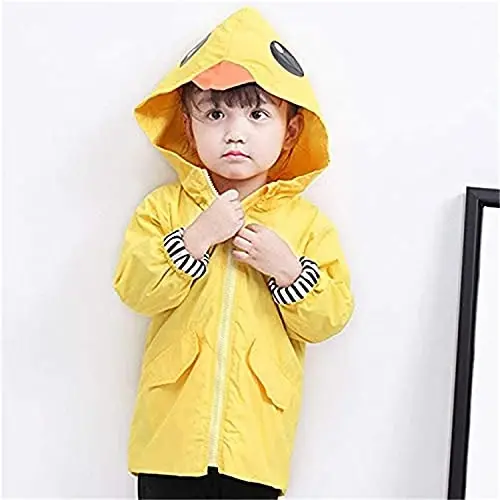 CM C&M WODRO Toddler Baby Boy Girl Duck Rain Jacket Cute Cartoon Animal Raincoat Hoodie Kids Coat Fall Winter School Outfit - 7