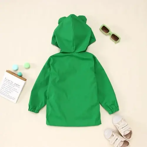 CM C&M WODRO Toddler Baby Boy Girl Duck Rain Jacket Cute Cartoon Animal Raincoat Hoodie Kids Coat Fall Winter School Outfit - 7