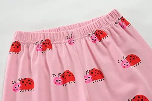 CM-Kid Little Girls Pajamas Short Sleeve 100% Cotton Toddler Pjs Mermaid Sleepwear Unicorn Pajama Summer Clothes Sets 1-7T - 5