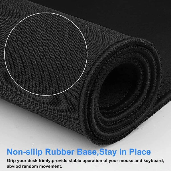 Cmhoo Gaming Mouse Pad Size 27.5x11.8,New Non-Slip Rubber & Waterproof Black Mousepad with Stitched Edges for Gaming, Office & Home 70x30 Black01-70X30BLACK01 - CMHOO (1)