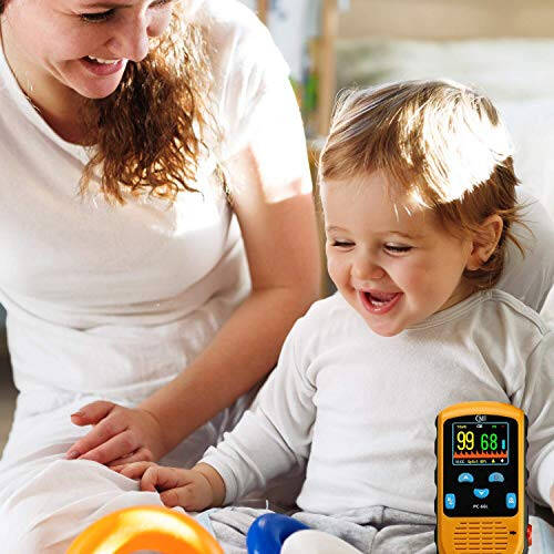 CMI Health Rechargeable Pulse Oximeter - Continuous Infant Monitoring (Up to 25 lbs) & Adult Finger Spot-Checking - Adjustable Alarm for Pulse Rate and SpO2 Levels - Carry Case - 8