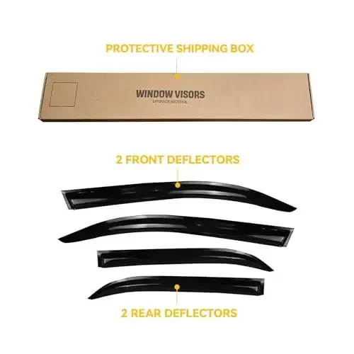 CMVT Auto Window Visors для Toyota Camry 2012-2014, дефлекторы вентиляции с защитой от дождя, дымчатые, 2013 2014 12 13 14, на ленте, 4 шт. - 6