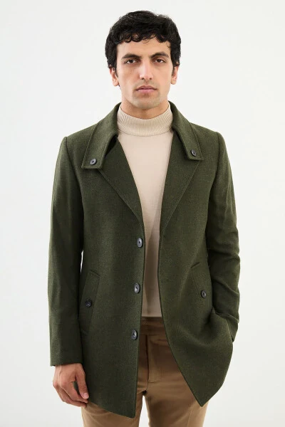 Coat with buttoned collar - Modazone