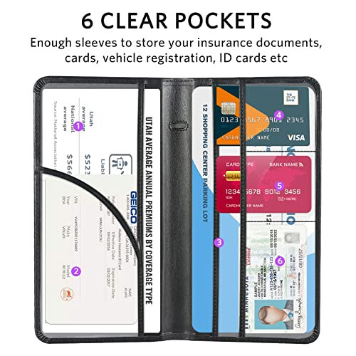 CoBak Car Registration and Insurance Holder - Vehicle Glove Box Car Organizer, Auto Truck Comparment Accessories Case for Essential Document, Driver License, Cards - 4