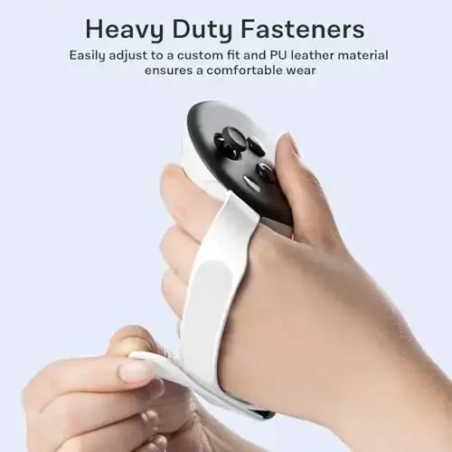 CoBak Controller Grips for Meta Quest 3s and Quest 3, Adjustable Knuckle Straps Accessories for Touch Plus Controllers, White - 4