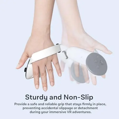 CoBak Controller Grips Meta Quest 3s va Quest 3 uchun, Touch Plus Controllerlari uchun sozlanishi mumkin bo'lgan bo'g'in tasmali aksessuarlar, Oq - 5